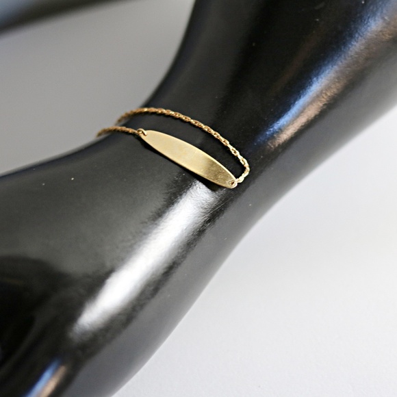 14k over Sterling Minimalistic Ankle Bracelet - Picture 1 of 3